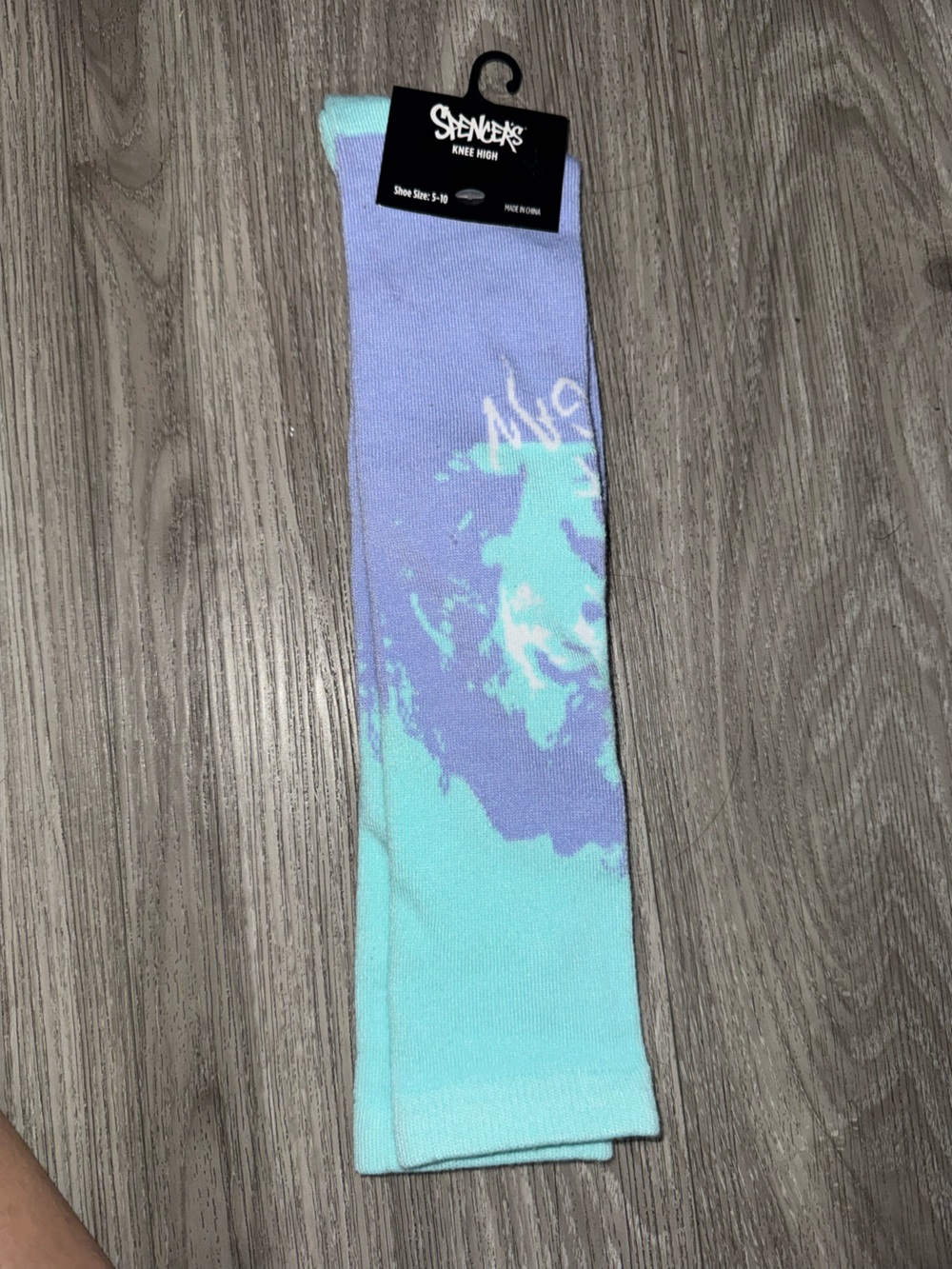Spencer's The Exorcist Aqua and Lavender Knee High Socks